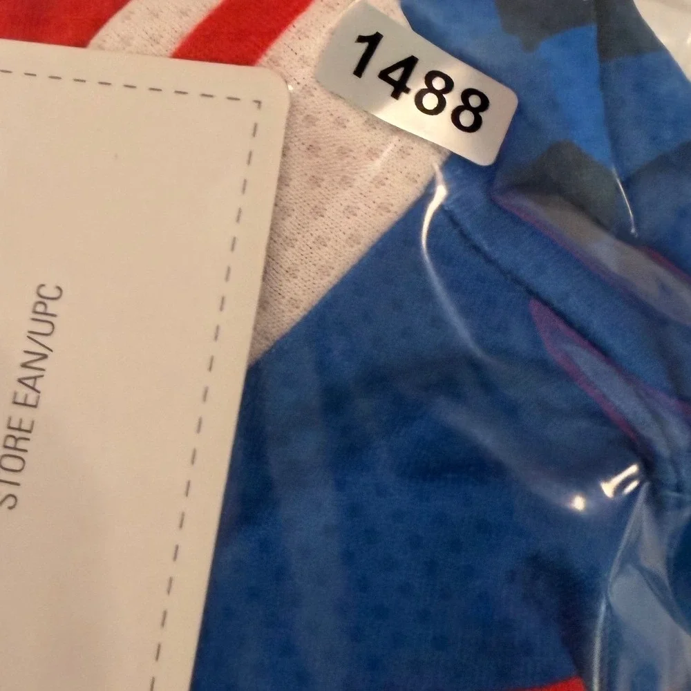 Castelli Attacco Kid Cycling Jersey Blue Camo Red White YXL 17082-057 NWT